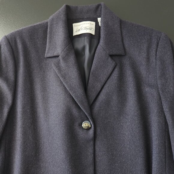 Vintage Lord & Taylor Gray Blue Cashmere Blazer Jacket Swing Button Wool‎ Sz 10 - Picture 7 of 12
